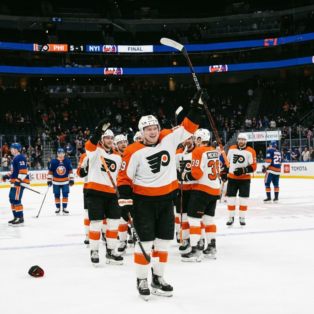 Мичков блистает: «Филадельфия» громит «Айлендерс» на выезде